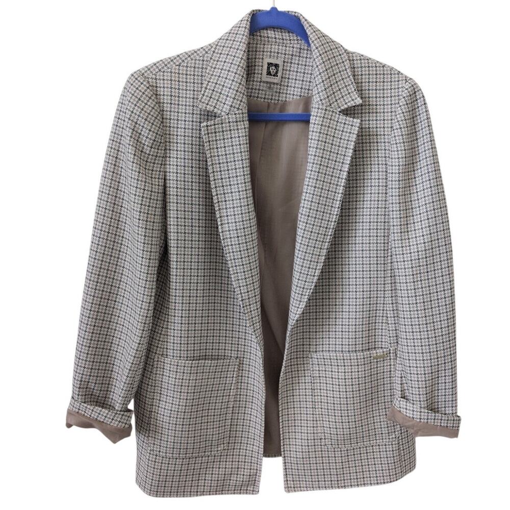 Anne Kline White, Tan, Black Blazer size M